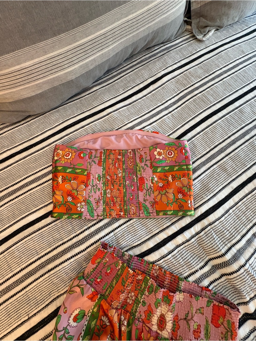 Boho Floral Wide-Leg Pant Set in Orange & Pink - Picture 6 of 6